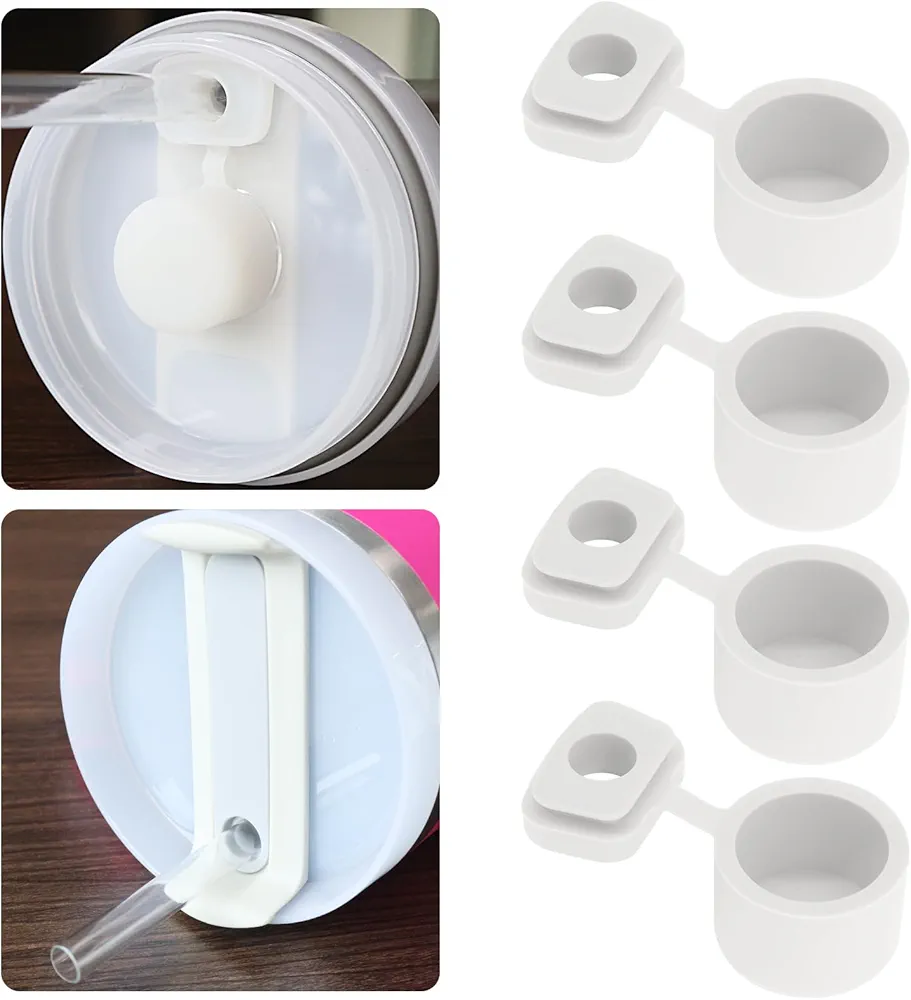 Spill Stopper for Stanley Cup H2.0 40oz & 30oz, 4 Pack One-Piece Leak Stopper for Stanley Tumbler, Silicone Anti Spill Stopper Set for Stanley Cup Accessories (4 Round Stoppers & 4 Square Stoppers)