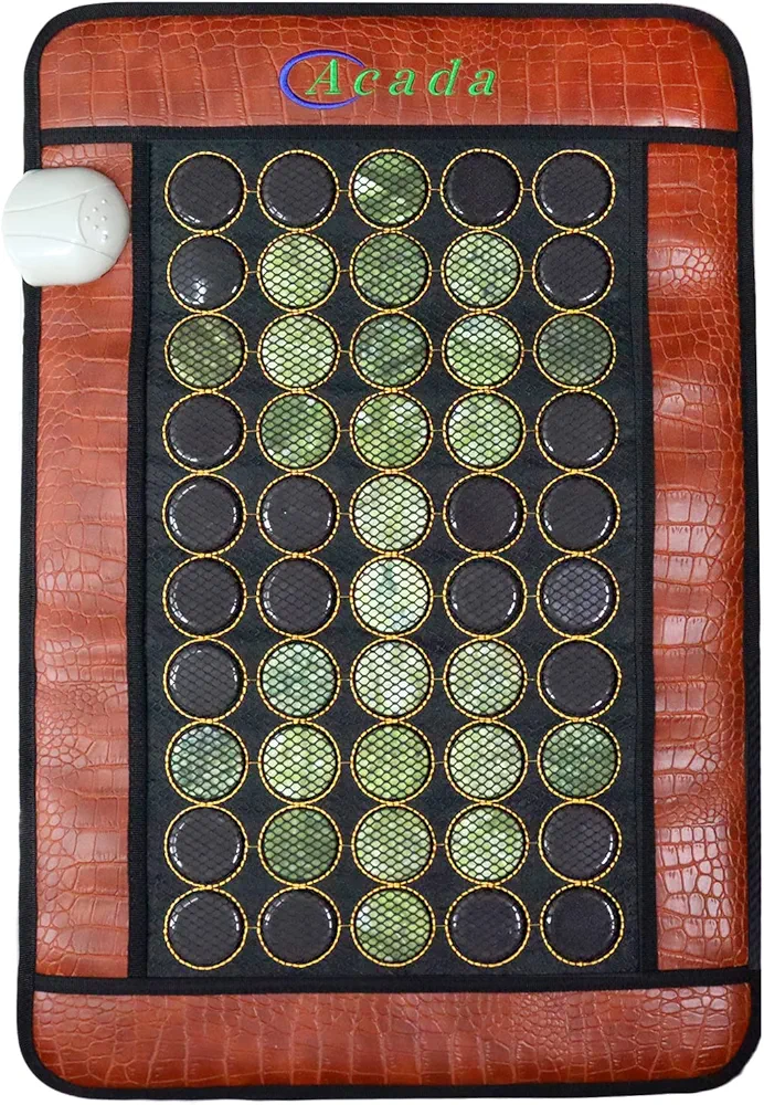 ACADA Jade Infrared Heating Pad for Back Bio Mat Far Infrared Heating Pad with Natural Jade and Tourmaline Negative Ion Mat Deep Warms Your Whole Back Shoulders and Neck 23.7" x 15.8"
