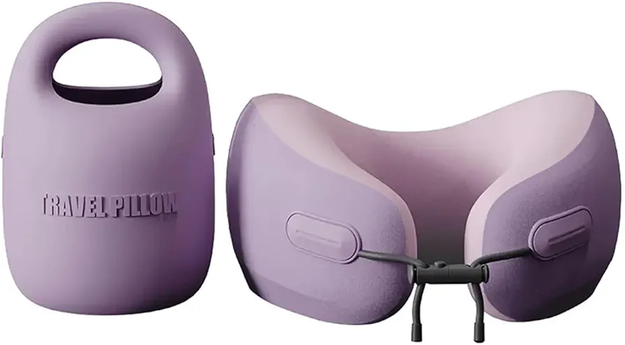 PIXIE MOOD Every Think Travel and Airplane Neck Pillow, Memory Foam, Support, Neck, Head Chin - Soft, Lightweight, Washable, Easy-to-Carry