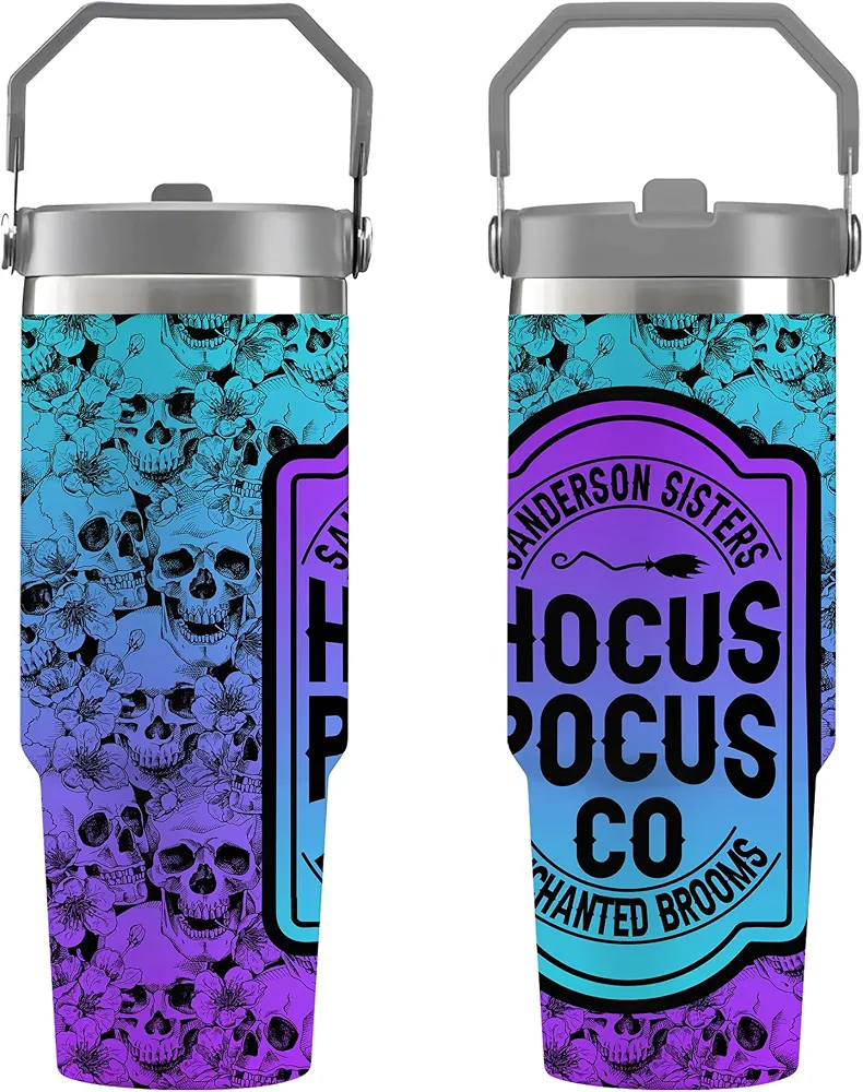 Hocus Tumbler Pocus Cup,hocus Cup Pocus, Hocus Cups Pocus, Hocus Pocus Tumbler with Lid and Straw, Hocus Tumbler 30 Oz Pocus, Hocus Cups Tumblers Pocus, Hocus Flip Straw Tumbler Pocus with Handle 8