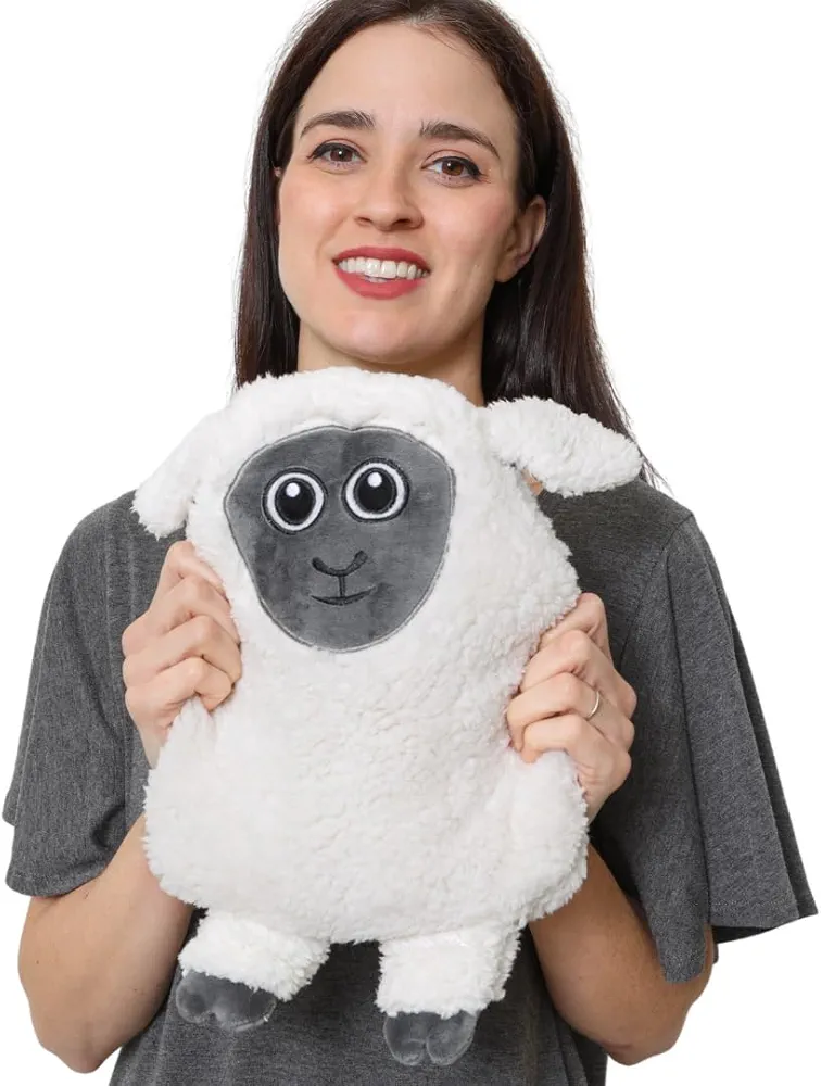 Solayman's® Weighted Microwavable Heating Pad Stuffed Animal - Cozy Sheep - Cute Heating Pad for Period Cramps Pain Relief - Comfort Gifts for Women