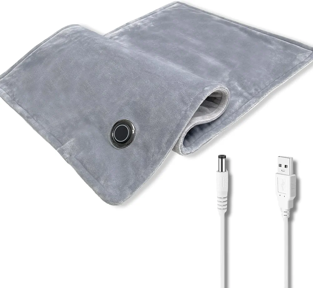 Portable USB Heating Pad for Back, Shoulder, and Neck Pain Relief, Car Travel Cordless Heating pad, Peroid Cramps Electric Outdoor Heating Pad 12''x24''