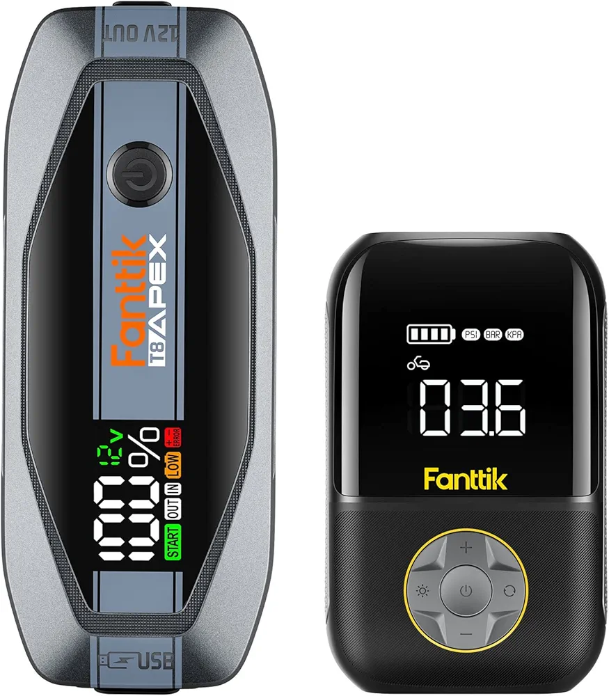 Fanttik X8 Portable Tire Inflator & T8 APEX 2000 Amp Jump Starter