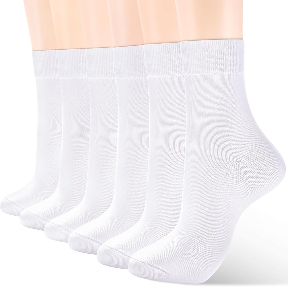 ATBITER Women's Thin Cotton Socks,Soft Cotton Bootie Socks Women Above Ankle Crew Socks (6-Pairs With Present Box)