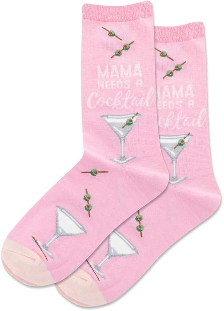 Hotsox Women's Mama Needs A Cocktail Crew Socks 1 Pair
