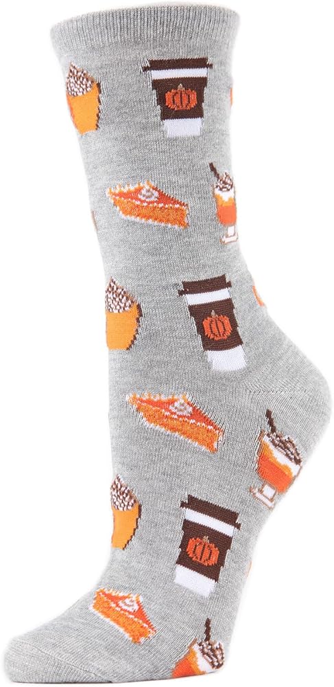 MeMoi Pumpkin Spice Latte Rayan Blend Crew Socks