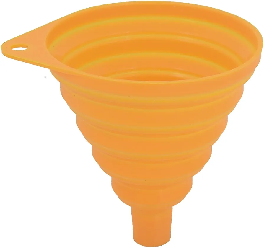 Qtqgoitem Silicone Cone Collapsible Heat Resistant Hopper Filter Funnel Orange (model: 019 5c7 159 c80 66f)