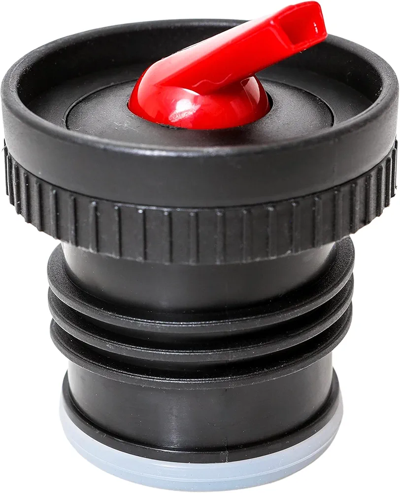 Thermos Stopper Pico de Mate Replacement Part For Stanley Classic Vacuum Insulated Wide Mouth Bottle Thermos (1.1QT, 1.5QT, 2QT) (Black-Red, Set of 1)