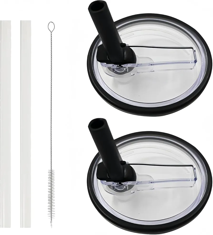 30 oz Tumbler Flip Straw Lid Replacement Fit Compatible with Stanley Quencher Cup,2 PCS Spill Proof Splash Resistant and Leak Proof Lids,Reusable Tumbler Cover Compatible with Stanley Tumbler Cup (C)