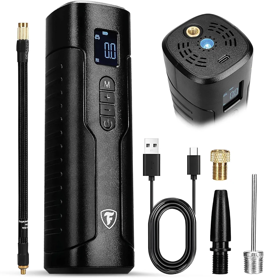 Firestone Digital Air Compressor Auto Pump Portable Tire Inflator for Car Tires, Motorcycles, Bicycles, Ebikes, Scooters, Balls, Air Mattress - 150 PSI: 2X Faster, Powerful, Compact Cordless Electric