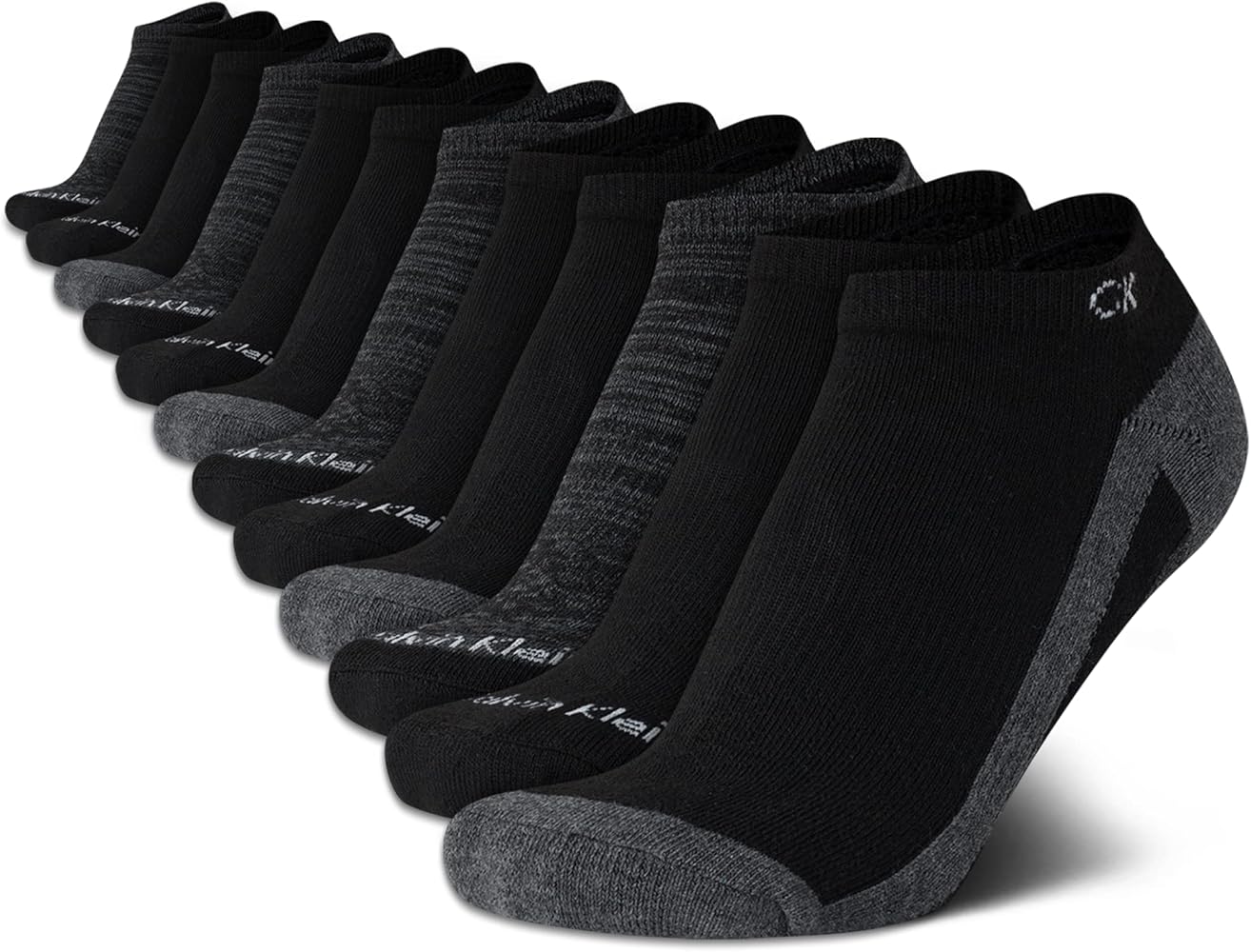 Calvin Klein Women's No Show Socks - 12 Pack Athletic Low Cut Ankle Socks for Women - Breathable Womens No Show Socks (4-10)