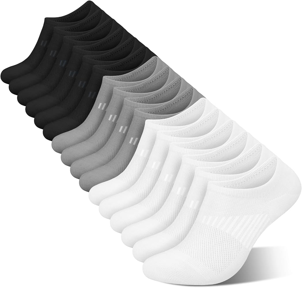 wernies No Show Socks Womens 8 Pairs, Ankle Non Slip Low Short Invisible Thin Liner Socks