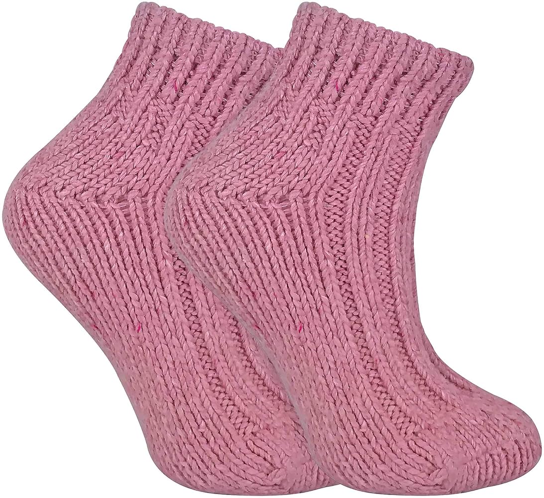 Womens Thick Vintage Knit Winter Warm Low Cut Short Wool Blend Ankle Boot Socks