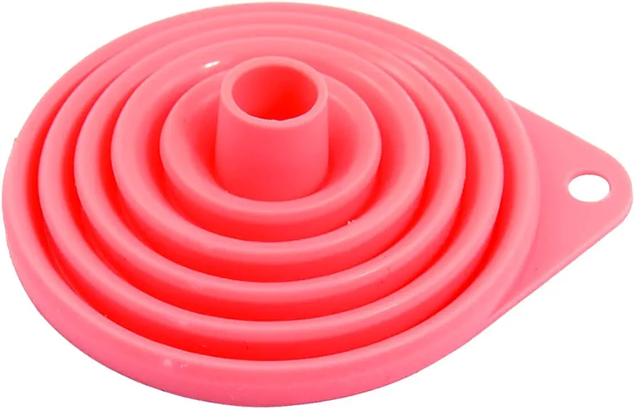 Qtqgoitem Silicone Cone Collapsible Heat Resistant Hopper Filter Funnel Pink (model: b88 b89 bc1 7ae 8ff)