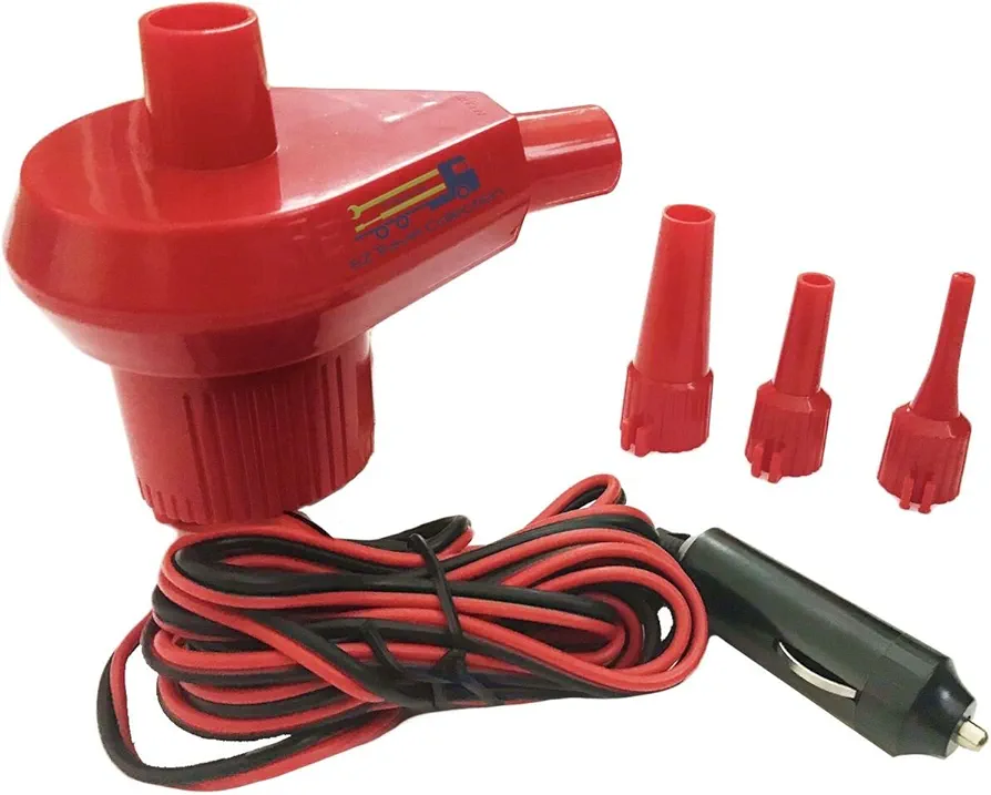 12 Volt Automatic Raft Pump Inflator Pump (Inlet Air Filling Sizing Rings Included)