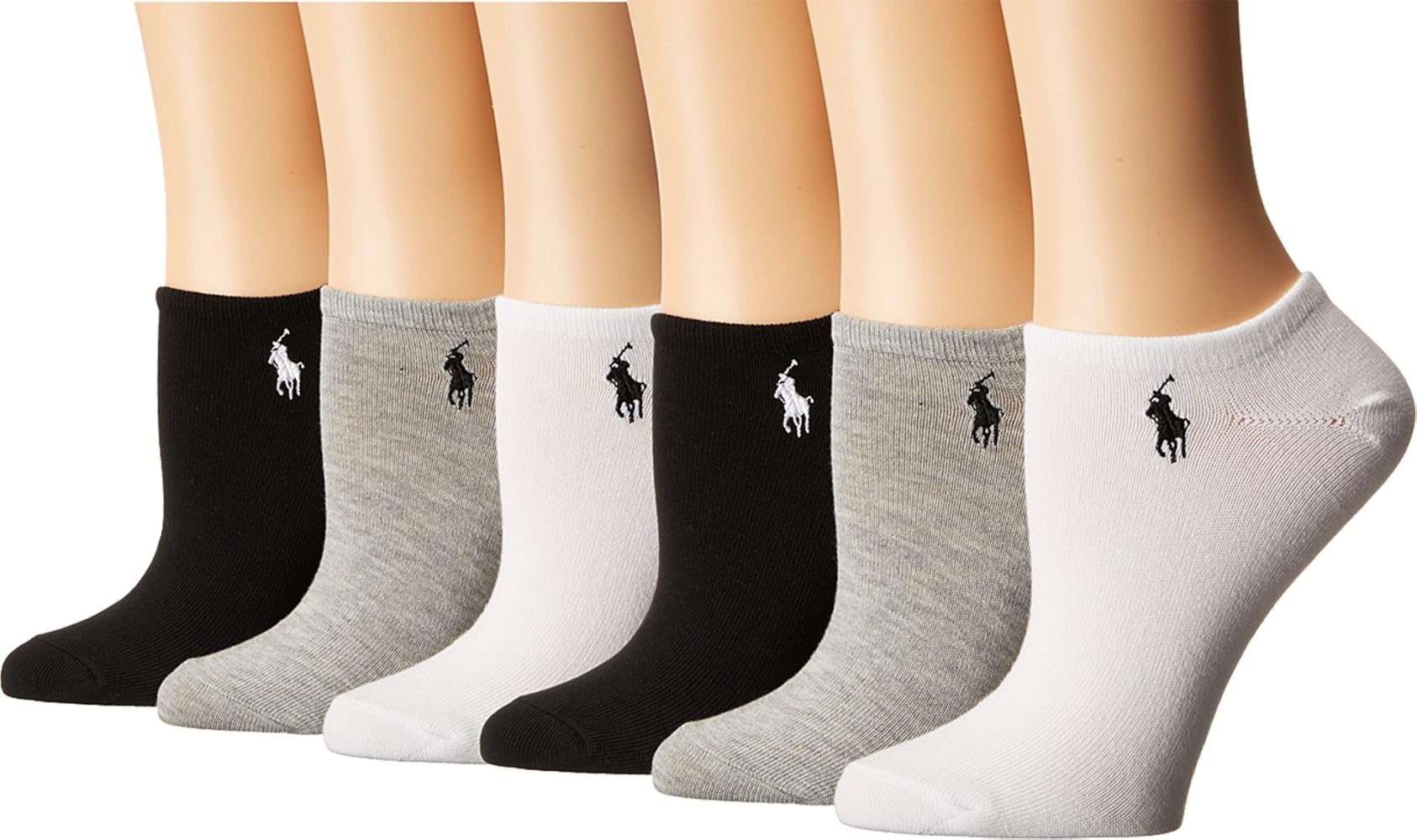 Polo Ralph Lauren Blue Label Ultra Low Flat Knit Anklet Sock - 6 Pack (727704)