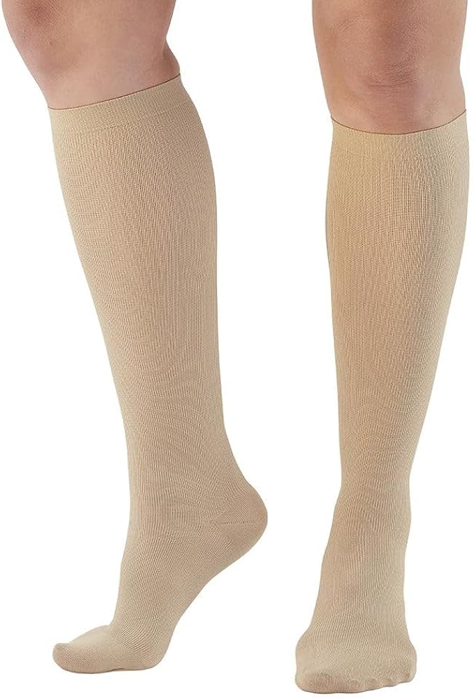 Ames Walker AW Style 167 Women's Travel 15-20 mmHg Moderate Compression Knee High Socks Xlarge