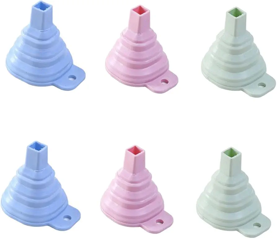 6pcs Funnel for Kitchen Funnels Silicone Funnel Folding Funnel