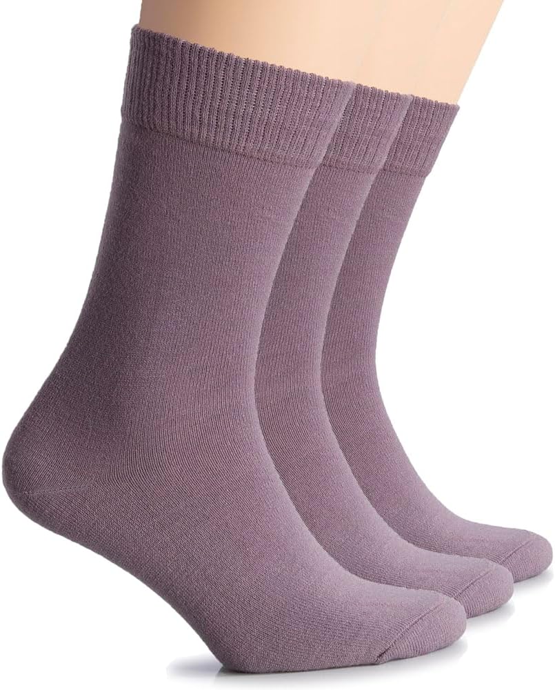 Hugh Ugoli Wool Socks for Women | Soft, Comfy, Warm Winter Crew Socks | Cozy Boot Socks, Comfort Seam & Non Binding, 3 Pairs