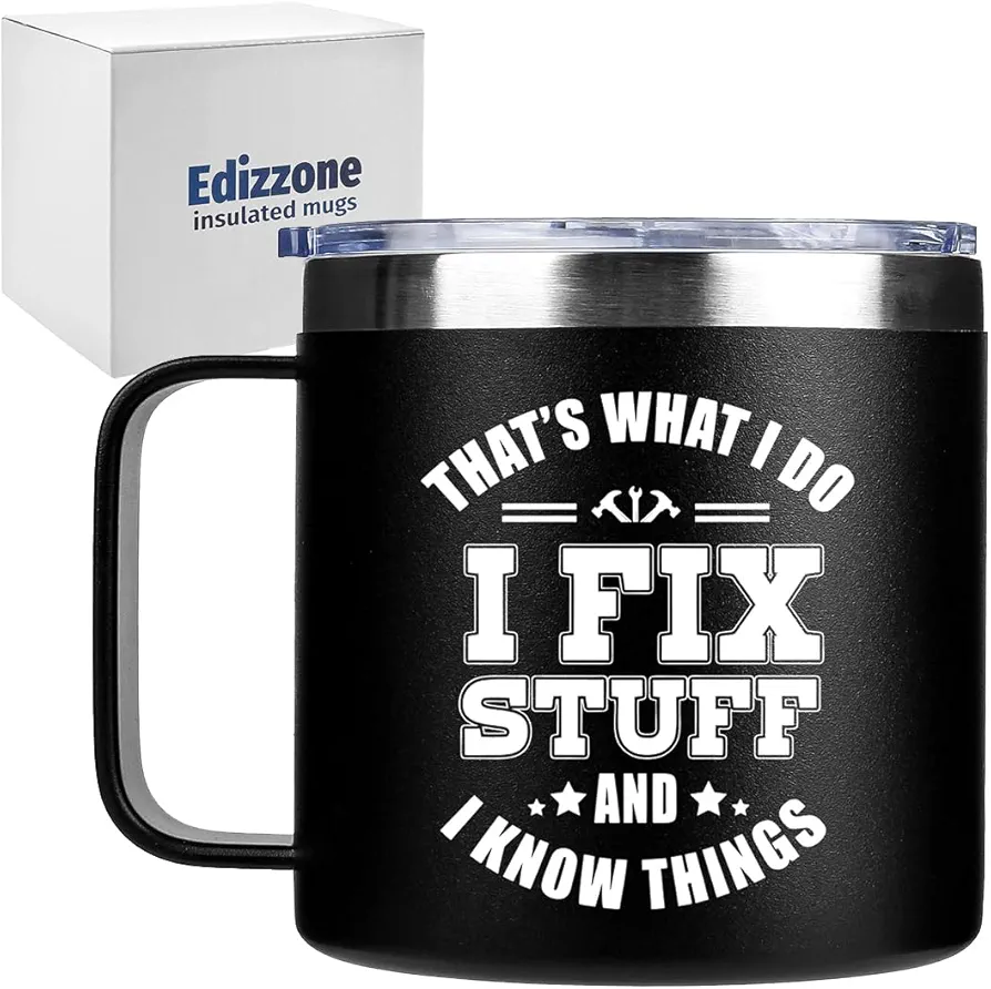 Stainless Steel Funny Mug, 14Oz, Double Wall Vacuum Insulation, BPA Free, Spill Resistant, for Dad, Best Dad Birthday Gift, Christmas Gifts for Grandpa Uncle, Men Gifts