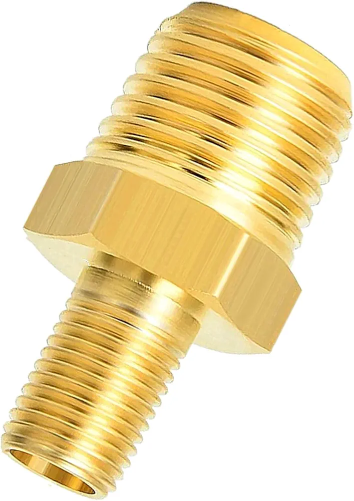 1Pcs Brass Air Inflator Adapter 1/4 NPT(M) to Standard Schrader Valve(M), Tank Valve,Tire Inflator Connector for Auto Portable Air Compressor/Pump, Air Hose, Air Chuck
