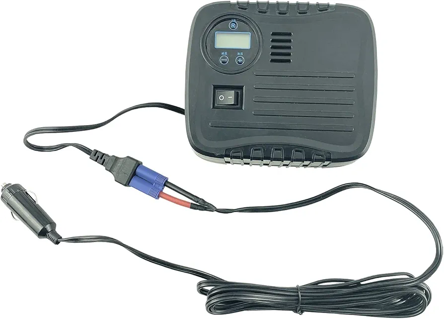 Electric Tire Inflator DC 12V, Portable Air Compressor for Car & Vehicle Tires, Auto Air Pump Digital Tire Pump with Analog Pressure Gauge for Cars, Bicycles, Motorcycles, Balloons or Inflatables