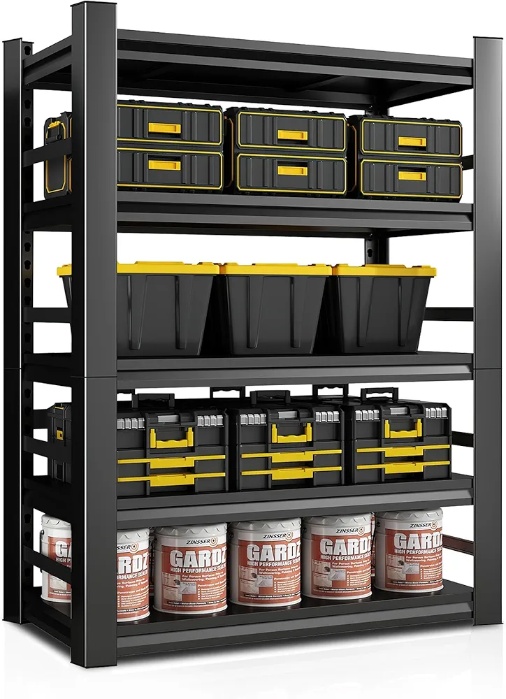 72" H|48" W All-Metal Garage Shelving Unit and Storage-Easy Assembly Shelves 5-Tier Rack|Heavy-Duty Adjustable Shelf|Steel Waterproof Rust-Resistant Shelves for Industrial,Warehouse,Basement