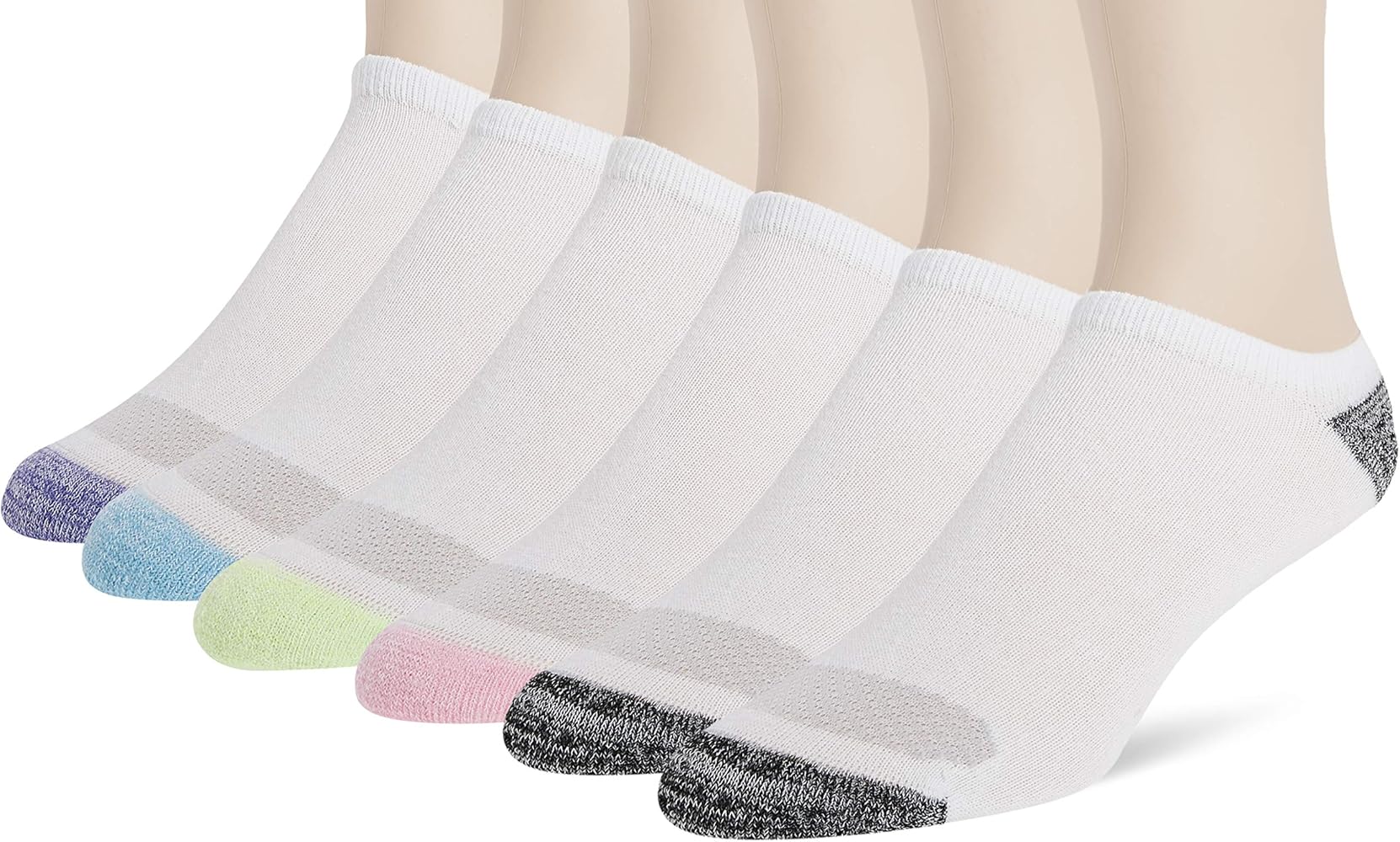 Hanes Women's Lightweight Breathable No Show and Super No Show