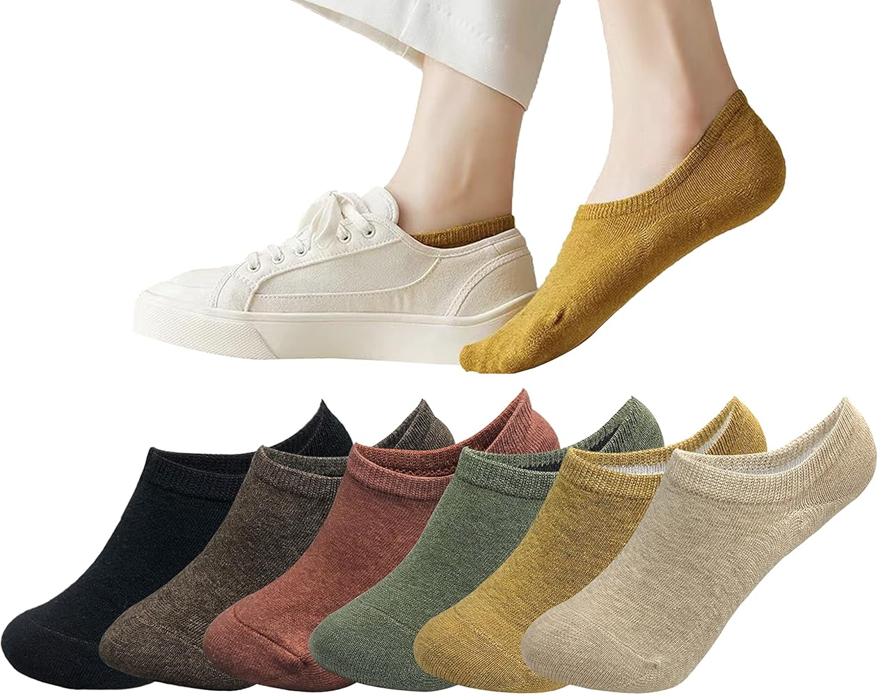 MAGIARTE Cotton No Show Socks Soft Pure Cotton Low Cut Athletic Invisable Non Slip Socks for Women and Men