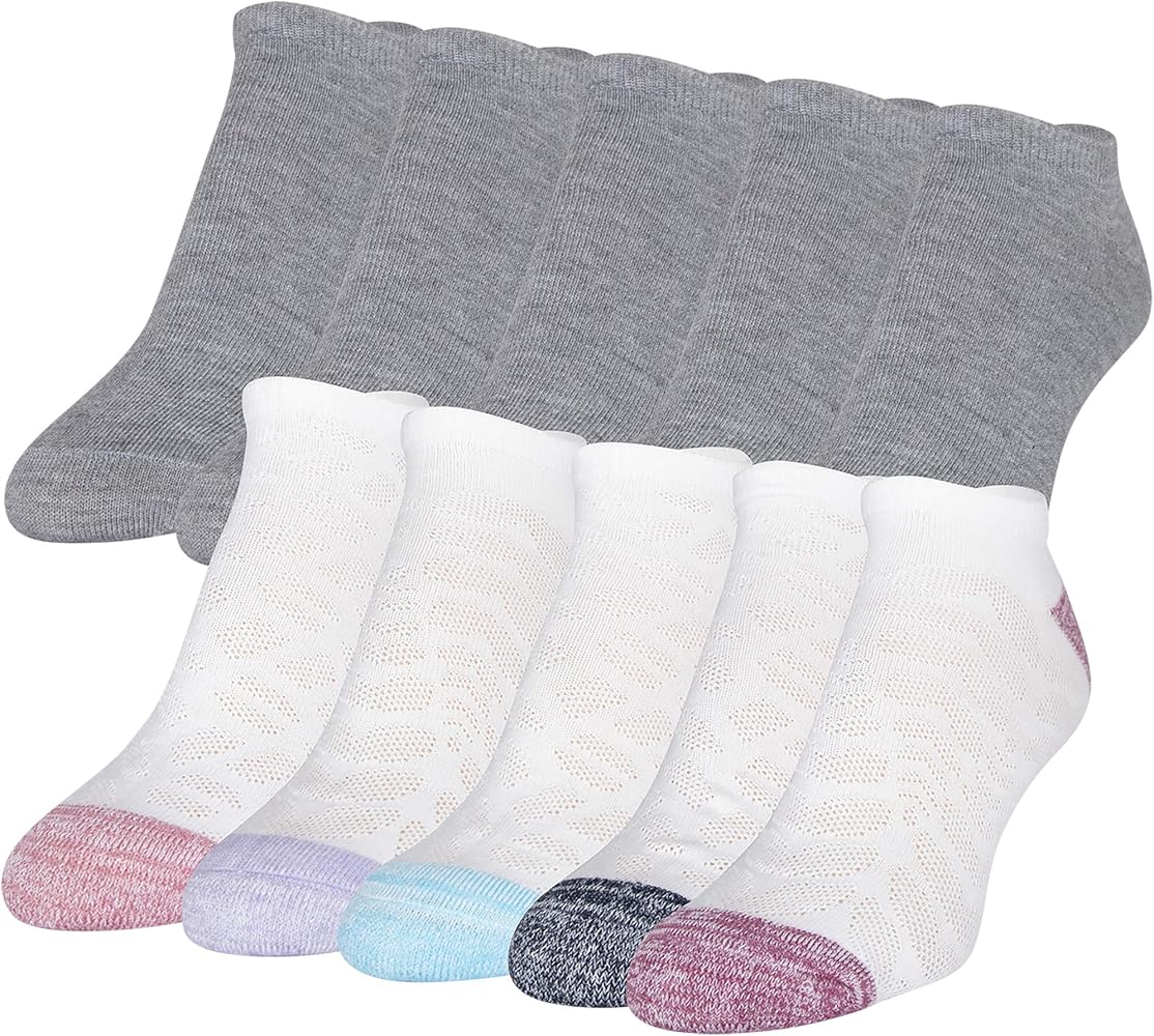 GOLDTOE Women's Cushion No Show Socks, 10-pairs
