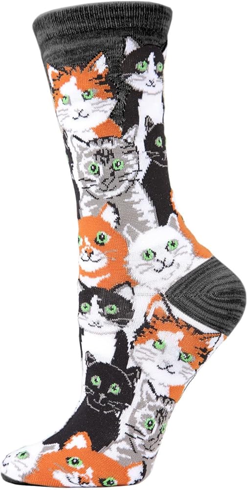 MeMoi Multi Cat Club Rayan Blend Crew Socks