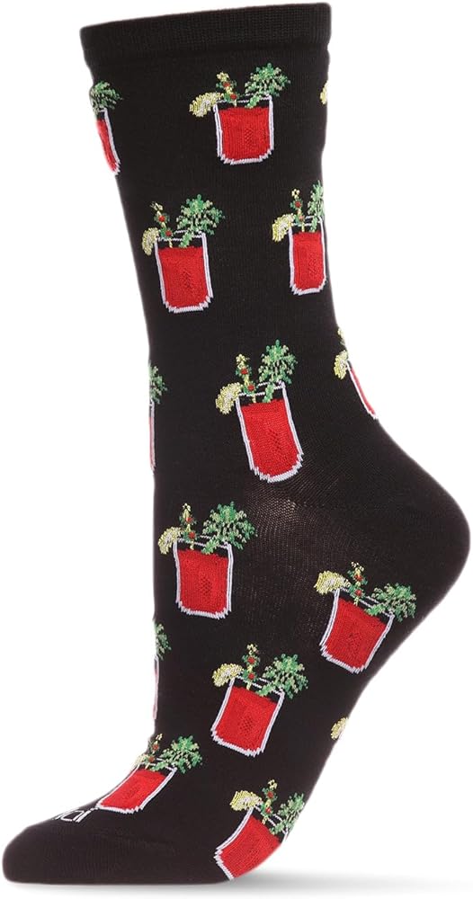 MeMoi Women's Bloody Mary Delight Rayan Blend Crew Socks