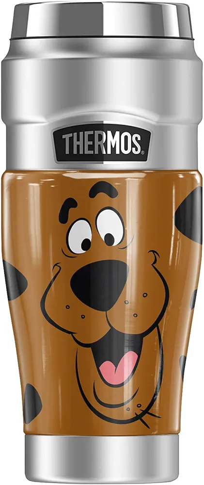 Scooby-Doo Face THERMOS STAINLESS KING Stainless Steel Travel Tumbler, Vacuum insulated & Double Wall, 16oz
