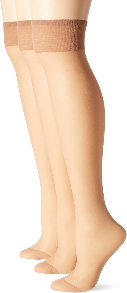 Berkshire Womens 3-pack Queen Size All Day Sheer Knee High With Reinforced Toe