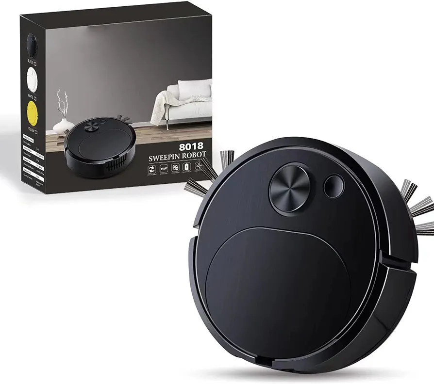 Robot Vacuum Cleaner, Powerful Suction Quiet Robotic Vacuum Cleaner Cleans Hard Floors to Low Pile Carpets Ideal For Pet Hair