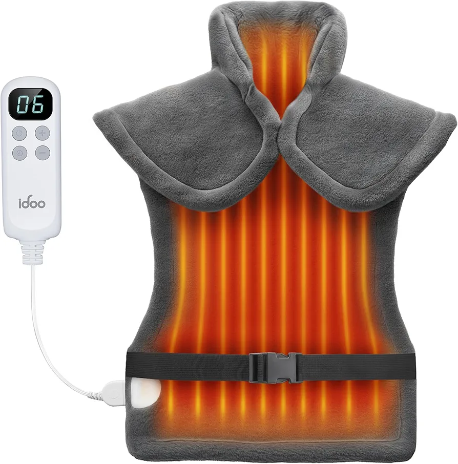 iDOO Heating Pad for Back Pain Relief, Christmas Gifts for Women Men, FSA HSA Eligible, Weighted Electric Heat Pad for Neck and Shoulders and Back, Large Neck Heating Pad, ETL Certified, 24'' x 33’‘