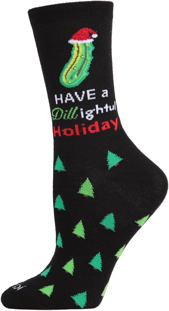 MeMoi Women's Dill-ightful Holiday Crew Socks