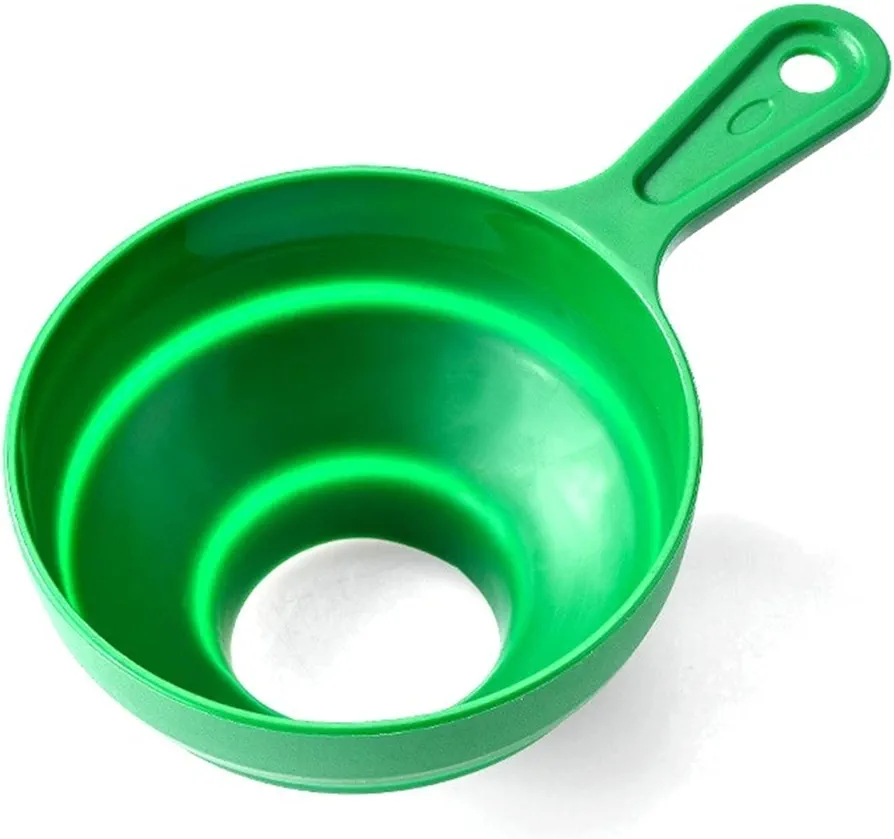 Funnel, Silicone Collapsible Funnel Foldable Telescopic Liquid Filling Funnel Wide Mouth Regular Jam Spice Package Kitchen Jars Tools(1pc Green)