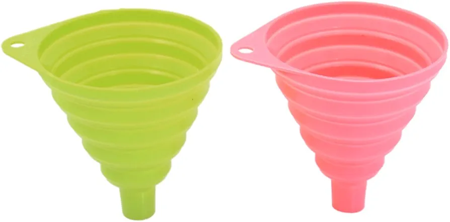 Qtqgoitem Silicone Cone Collapsible Heat Resistant Hopper Filter Funnel 2pcs (model: 3b4 27f 753 02a 8f8)