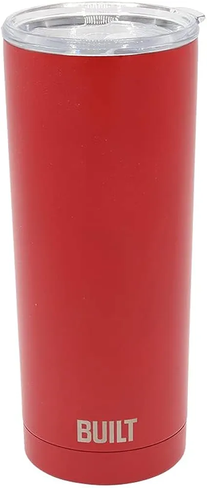 Built 20oz Water Tumbler - Stainless Steel Vacuum Insulated Tumbler with Lid, Double Wall Travel Tumbler - Durable, Reusable & Sustainable Steel Cup To Go Travel Coffee Mug (Red)