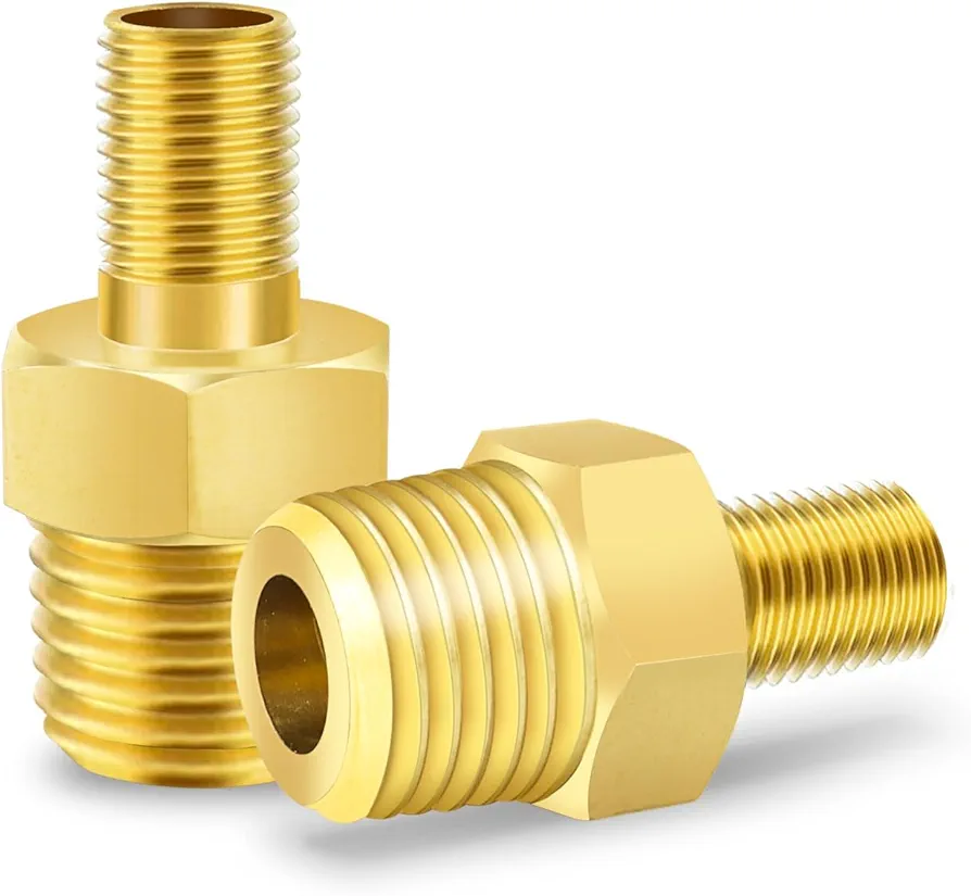 GODESON Air Inflator Adapter,1/4 NPT (m) to Standard Schrader Valve (M),Schrader Valve Adapter for Tire Inflator Portable Air Compressor/Pump without Valve Stem Inside(Pack of 2)