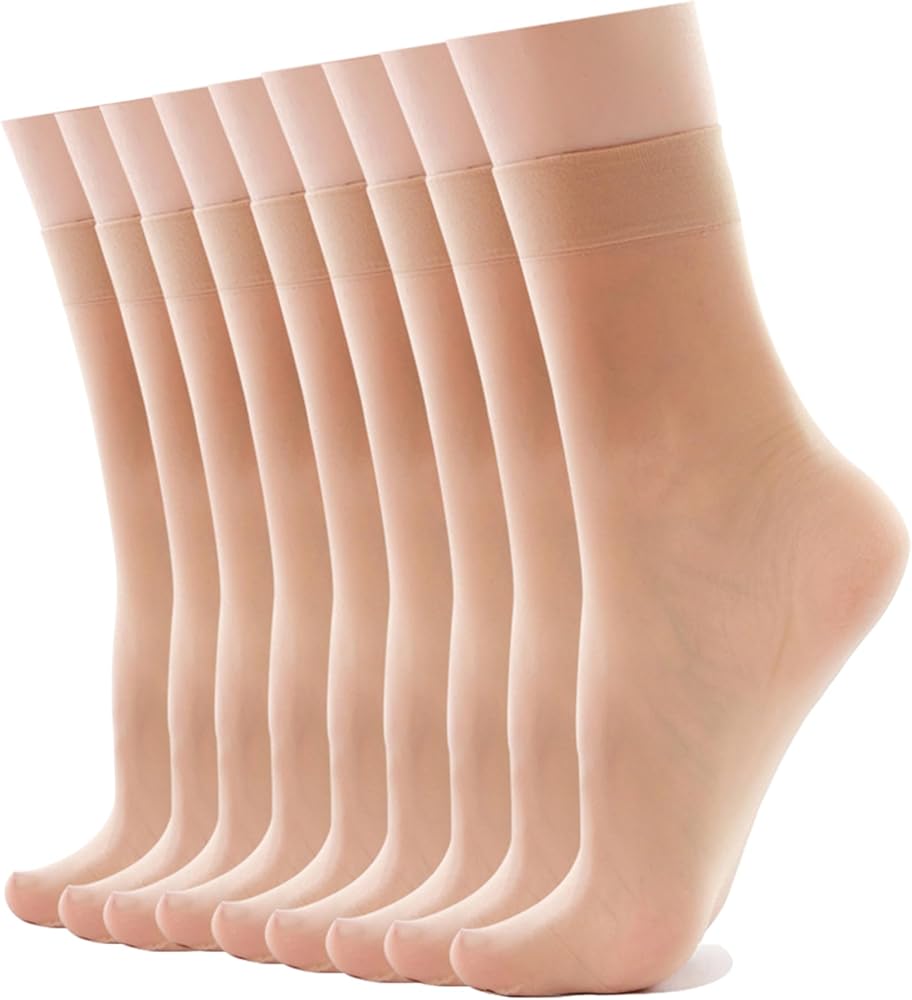 HAOWA 9/12 Pack Women's Nylon Socks Ankle High Sheer Pantyhose