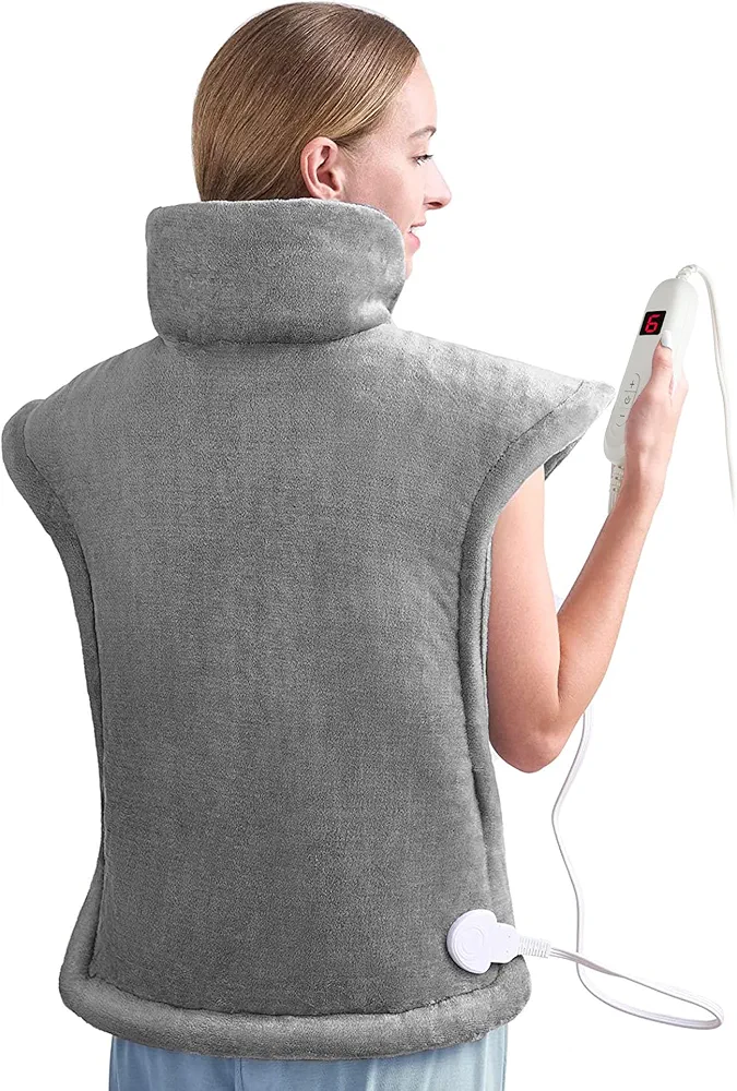 Heating Pad for Back Pain Relief, 24"x33" Large Weighted Heating Pad for Neck and Shoulders, FSA HSA Eligible, Birthday Christmas Gifts for Women Men Mom Dad, 10 Heating Settings, Auto Shut-Off