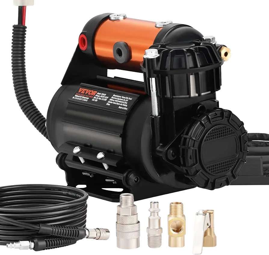 VEVOR Onboard Air Compressor Kit 150PSI Offroad Air Compressor Portable Tire Inflator Heavy Duty 3.5CFM Air Pump for Jeep SUV 4x4 Vehicle Compatibility with Air tools, Air horns, Lockers