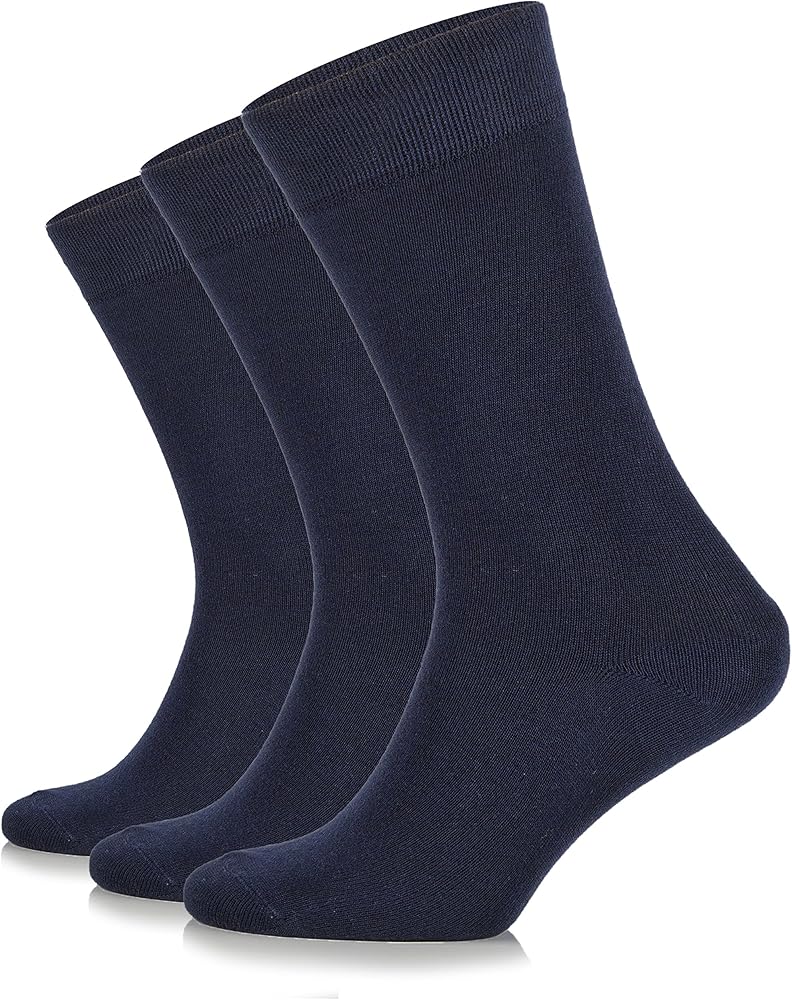 Junix Women’s Crew Dress Bamboo Socks 3 Pack Business Casual for Shoe Size 6-9 & 9-12