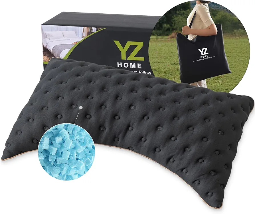 Bed Pillow for Side and Back Sleepers Queen Size Side Sleeper Pillow with Adjustable Memory Foam Filling for Neck and Shoulder Pain - Additional Storage Bag Included,Black