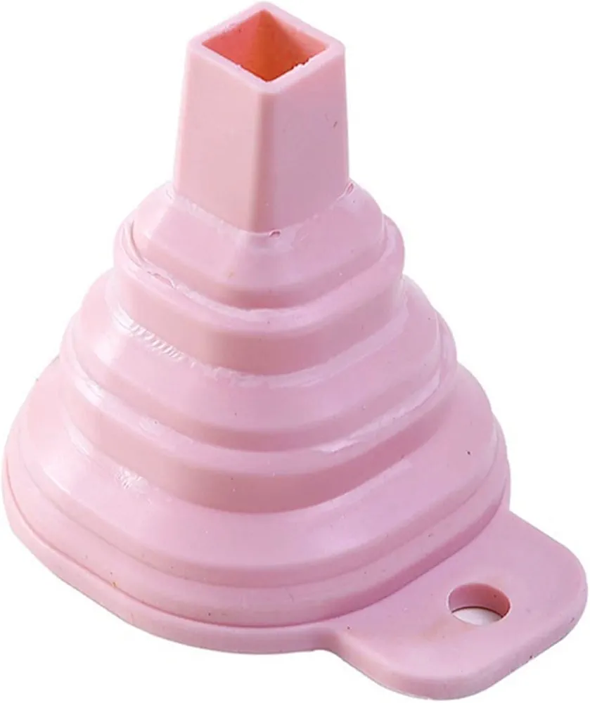 for Filling Bottles Silicone Folding Funnel Telescopic Long Collapsible Style for Household Liquid Dispensing, Blue & Pink Funnel