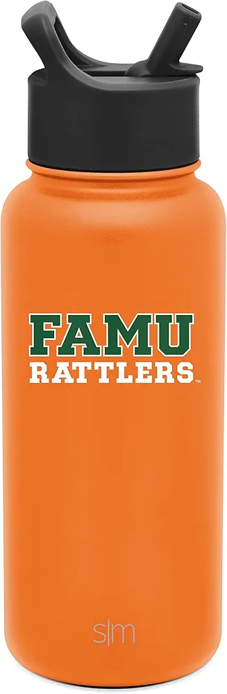 Simple Modern Officially Licensed Collegiate University Water Bottle with Straw lid Insulated Stainless Steel Thermos | Summit Collection | 32oz