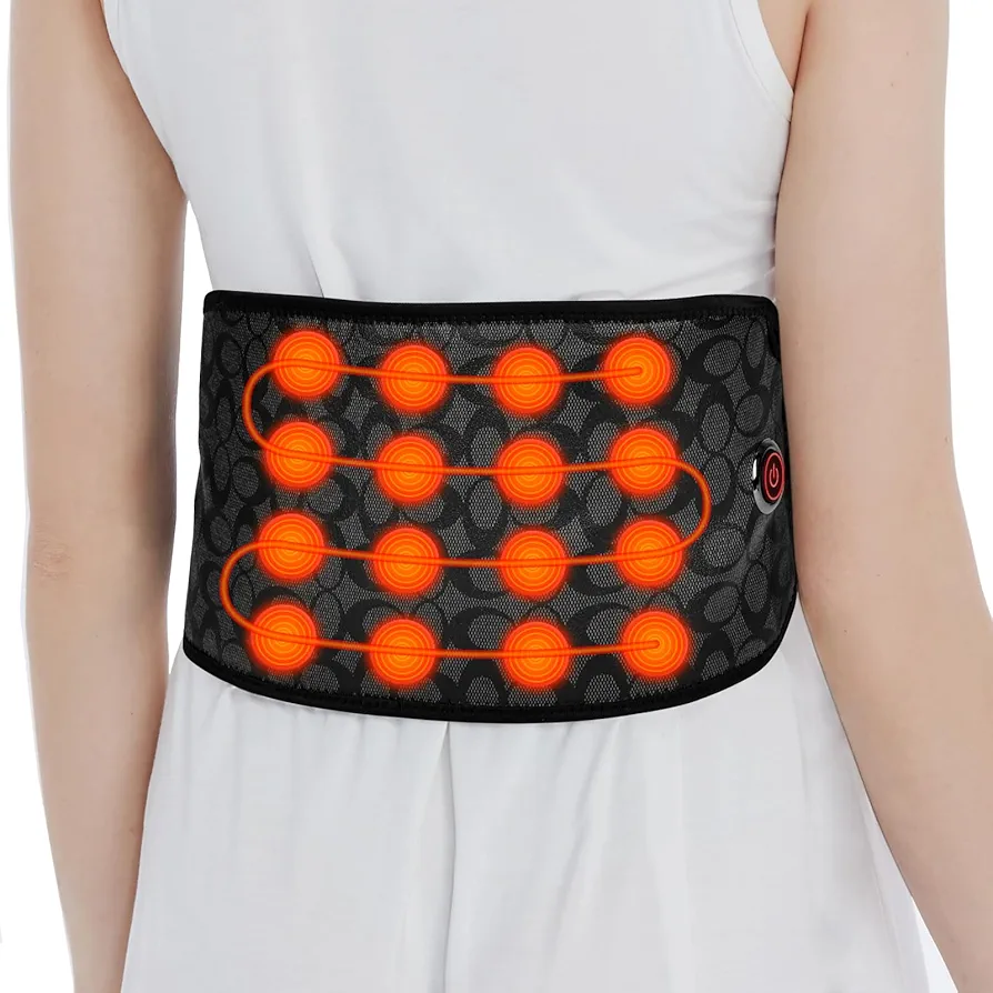 UTK Heating Pad for Lower Back Pain Relief, Cordless Far Infrared Heating Pad for Back Pain Relief, Wireless Heating Belt for Waist, Lumbar, Abdomen, Electric 3 Heat Settings Up to 149℉