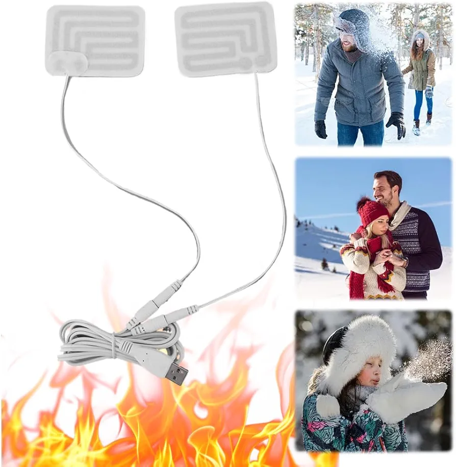 Electric Heater Pad for Gloves Liners,USB Rechargeable Heater Pad Insert Gloves Liner,Multi-Function Graphene Electric Heated Pad for Camping Hiking Winter Hand Foot Warm